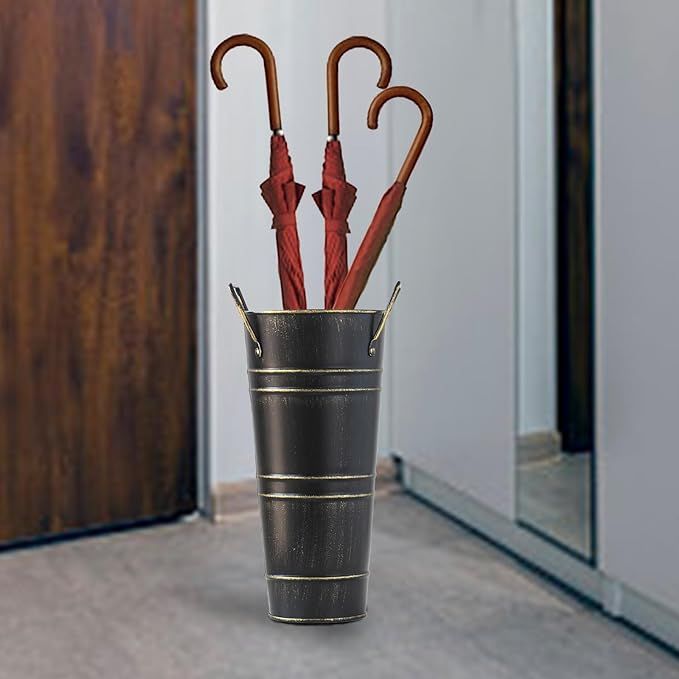 Umbrella Stand Holder Rack, Entryway Freestanding Bucket for Canes Walking Sticks, Metal Umbrella... | Amazon (US)