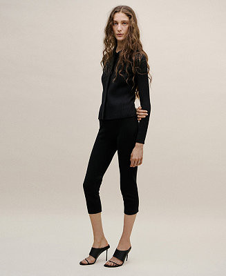 Mango Women's Knit Capri Pants - Macy's | Macy's