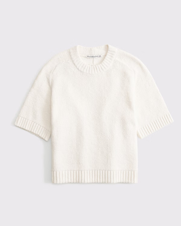 The A&F Madeline Textural Crew Sweater Tee | Abercrombie & Fitch (US)