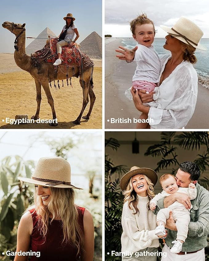 FURTALK Sun Hats for Women Summer Wide Brim UV UPF 50+ Panama Fedora Foldable Packable Straw Beac... | Amazon (US)