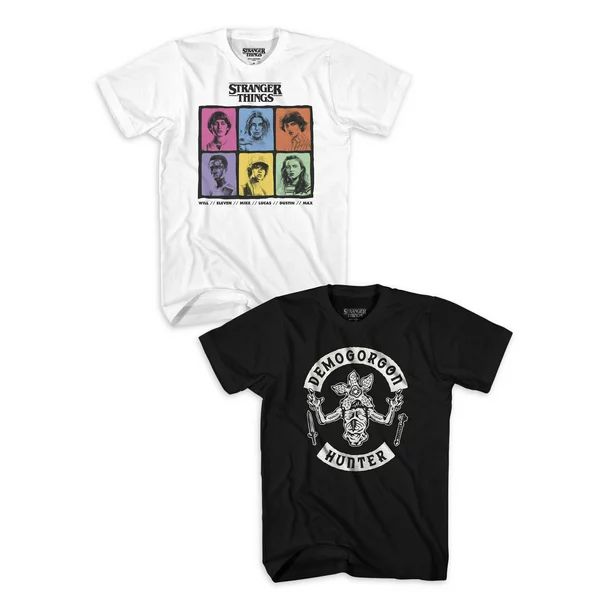 Stranger Things Boys Demogorgon Hunter Graphic T-Shirt, 2-Pack, Sizes 4-18 - Walmart.com | Walmart (US)