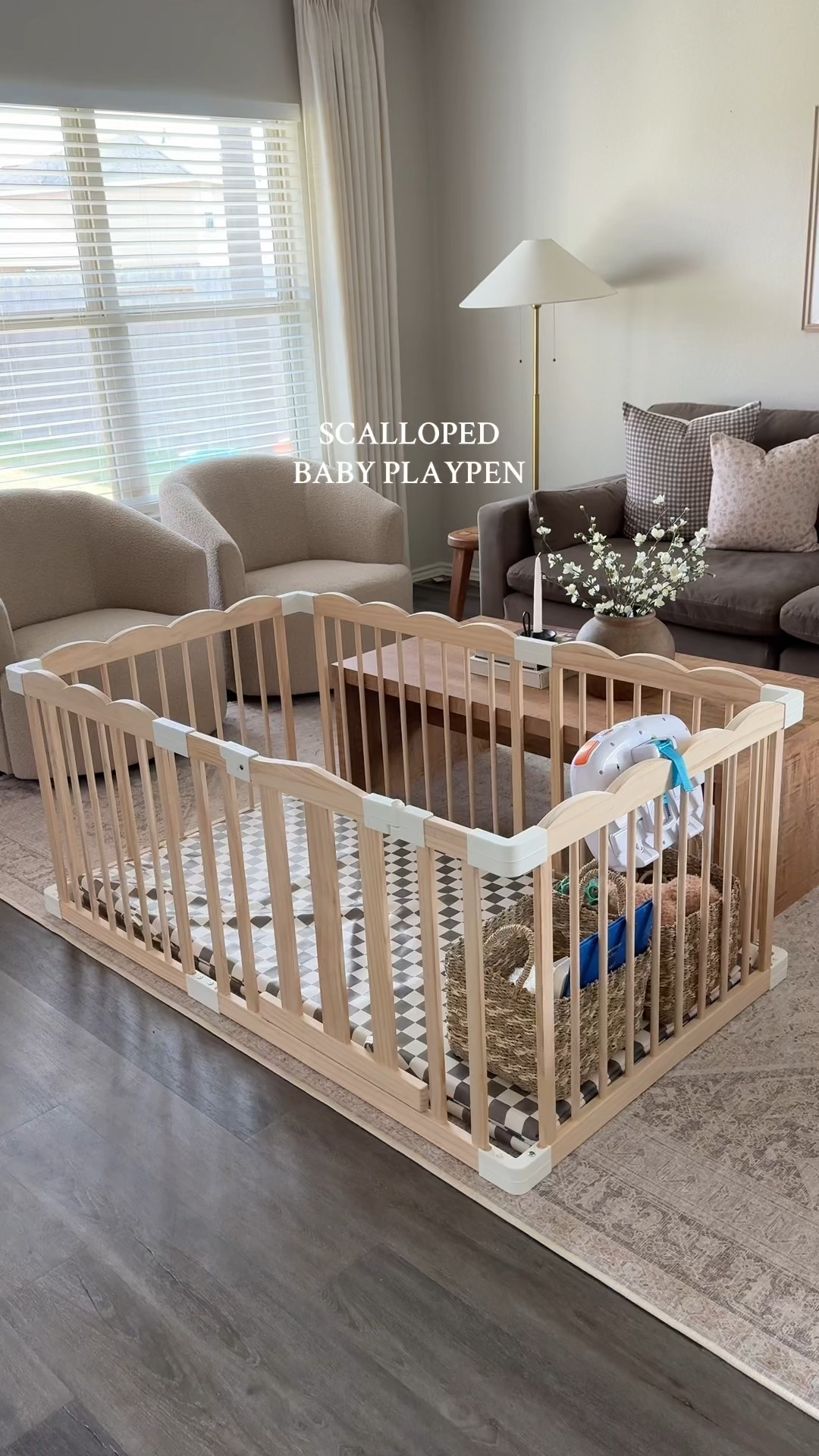 this wooden scalloped baby playpen is everything 😍 

#LTKBaby #LTKBump #LTKHome
