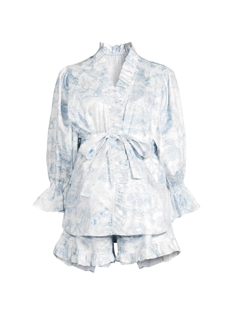 Toile Print Ruffle Pajamas | Saks Fifth Avenue