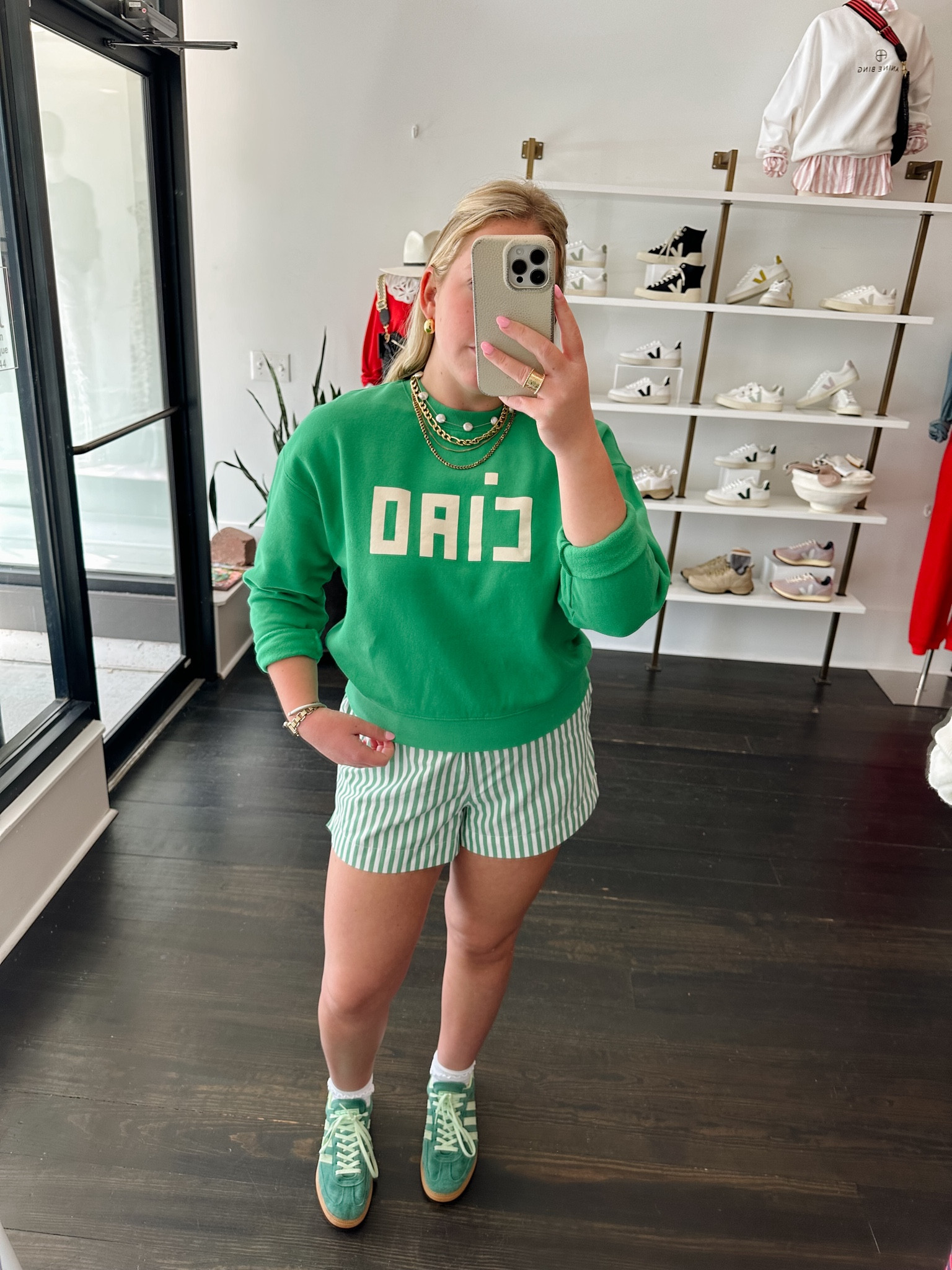 Fall transition outfit inspo ! Love pairing sweatshirts like this Claire V Caio sweatshirt paired with shorts like these green boxer shorts! 

Claire V | fall outfit inspo | sweatshirt styling | boxer shorts | fall | adidas | sneakers | wedding guest dress | fall outfits | wedding guest | teacher outfits | back to school | travel outfit | everyday outfit inspo | elevated casual 

#LTKStyleTip #LTKBacktoSchool #LTKFindsUnder100