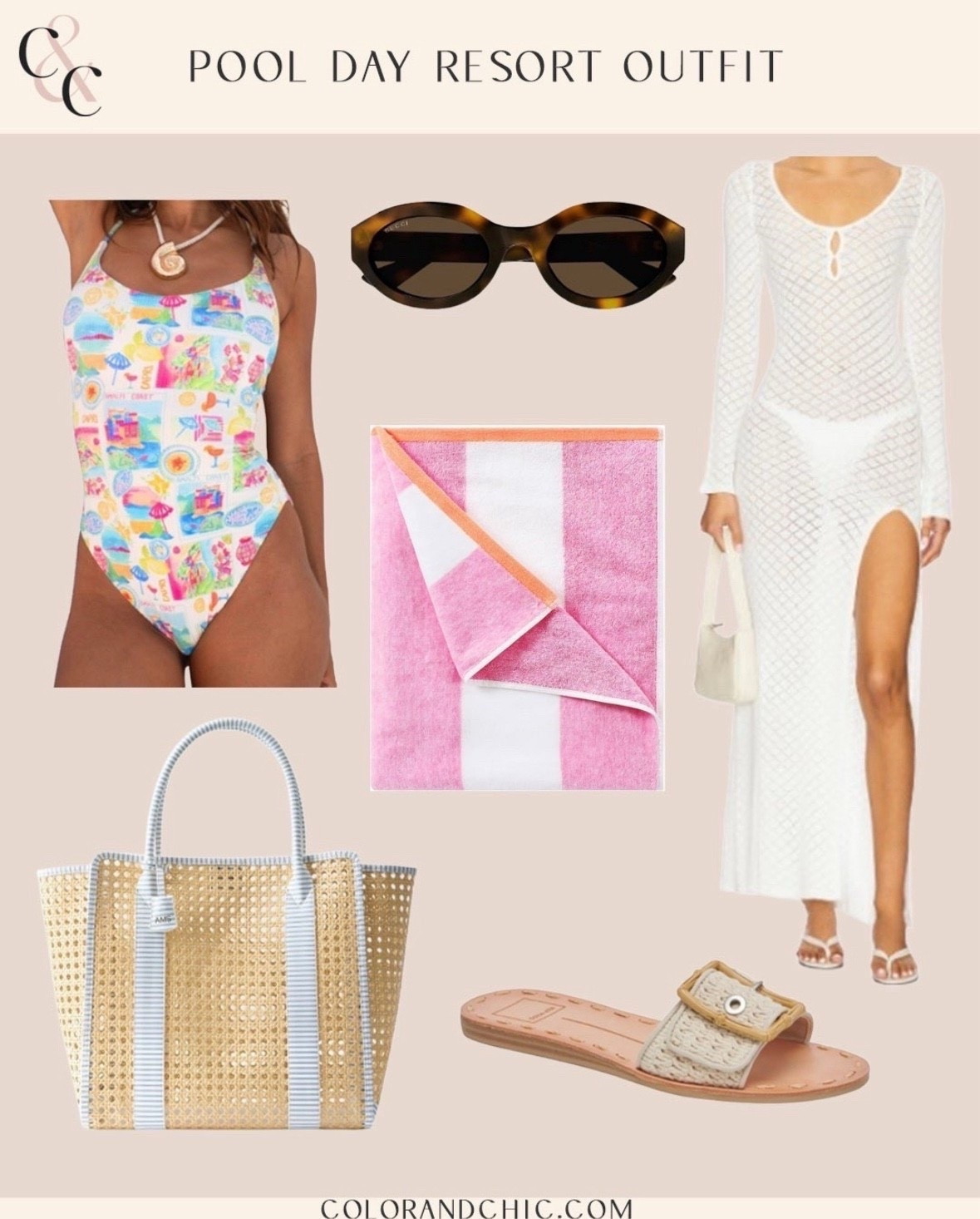 Resort day pool outfit including beach towel, sunnies, swimsuit, coverup, and more. Love the bright colors for the spring! 

#LTKootd #LTKTravel