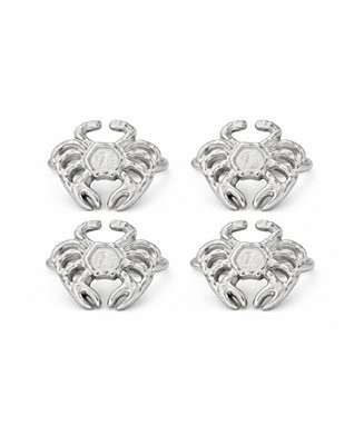 Crab Napkin Rings Set of 4, Silver Metal Table Decor | Macy's