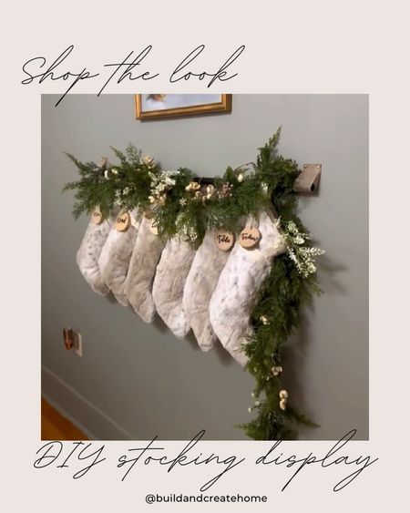 No mantel? No problem! This stocking display is a cheap and easy way to put your holiday goods on display! I made the rung out of a broom, but you can buy a ready made rod. 

#LTKHoliday #LTKVideo #LTKSeasonal