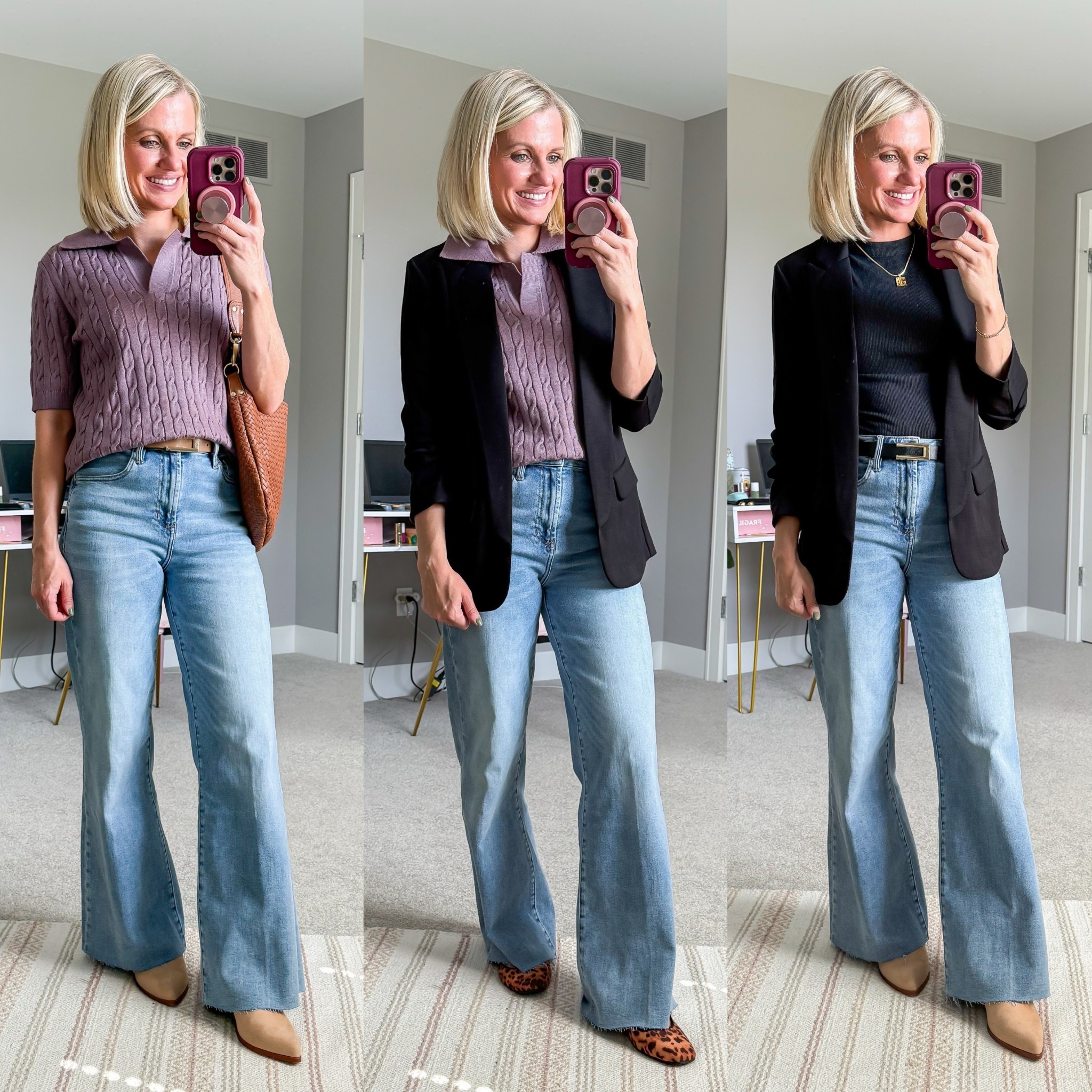 Fall outfits with wide-leg jeans. 

#LTKStyleTip #LTKSeasonal #LTKPetite