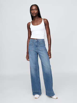 High Rise Stride Wide-Leg Jeans | Gap (US)
