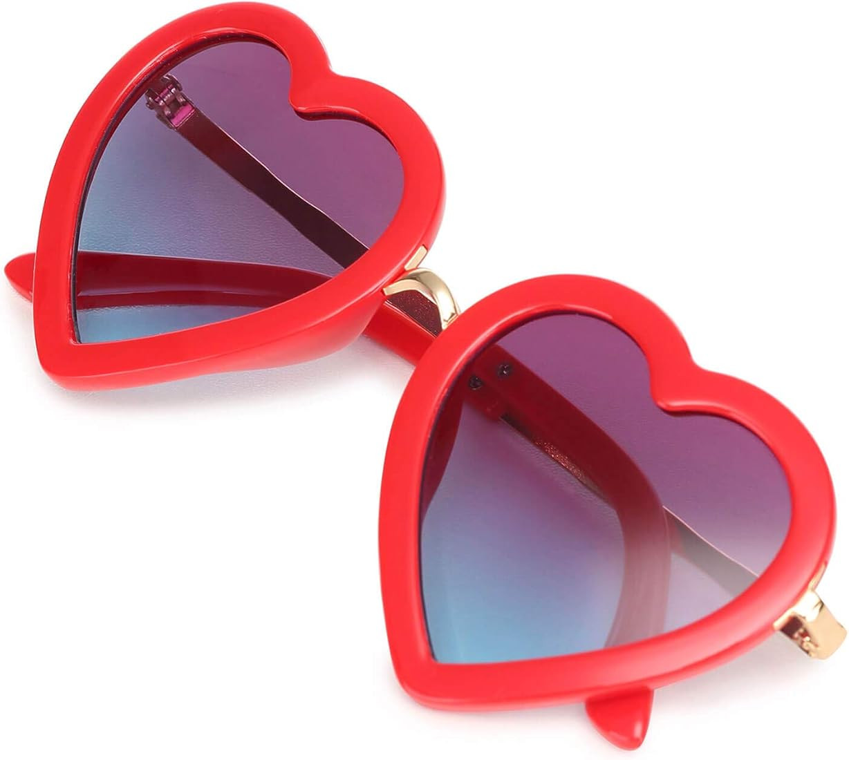 mibasies Kids Heart Shaped Sunglasses for Toddler Girls Age 3-10, UV 400 Protection | Amazon (US)