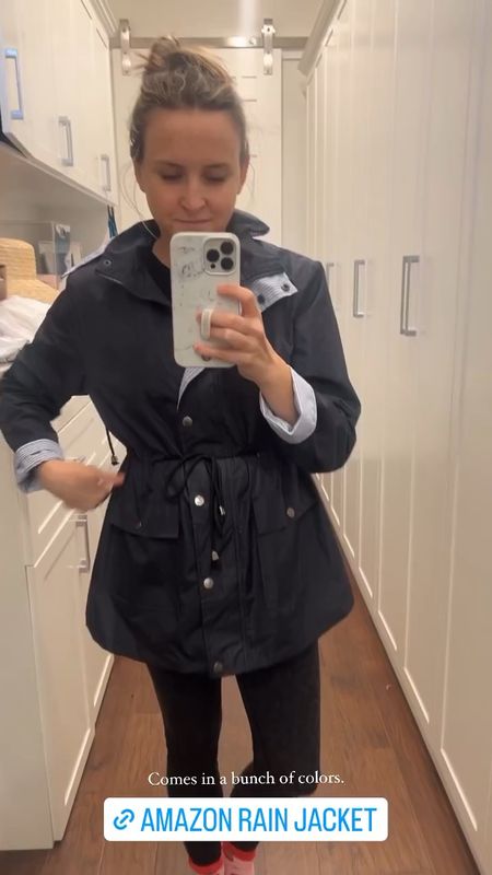 Great rain jacket from Amazon. Cute lining and I love that the waist cinches in! Comes in lots of colors. True to size, but maybe size up if you want more length.

#LTKunder50 #LTKstyletip #LTKFind
