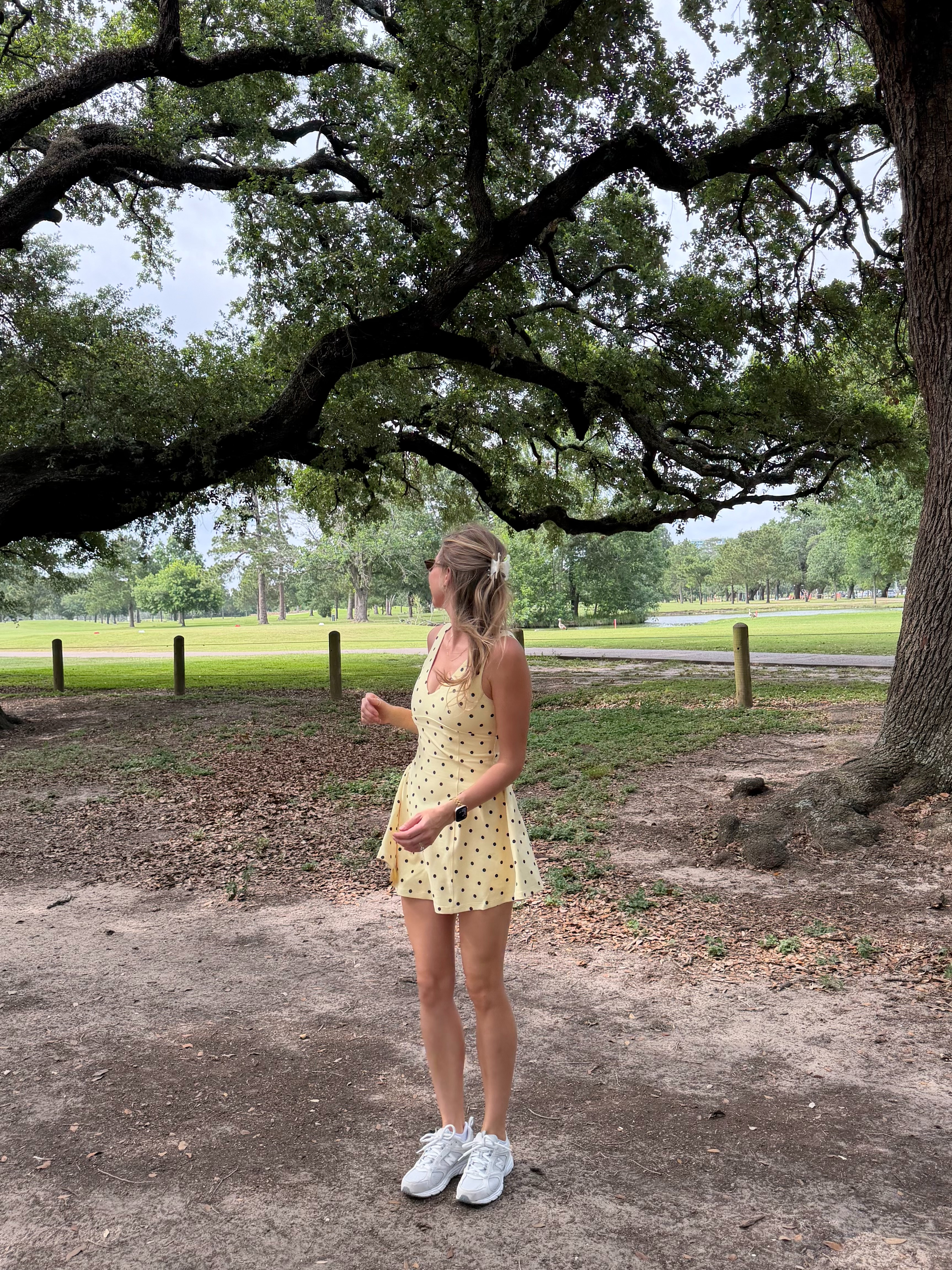 Outfit of the day!! Wearing a S in this tennis dress! Built in pads and shorts that you can pull down to pee! 

 #LTKdayinmylife #LTKootd #LTKmomlife