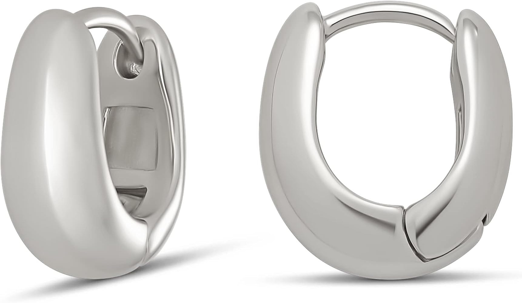 Amazon Essentials 14K Gold or Sterling Silver Plated Teardrop Huggie Hoop 12mm | Amazon (US)