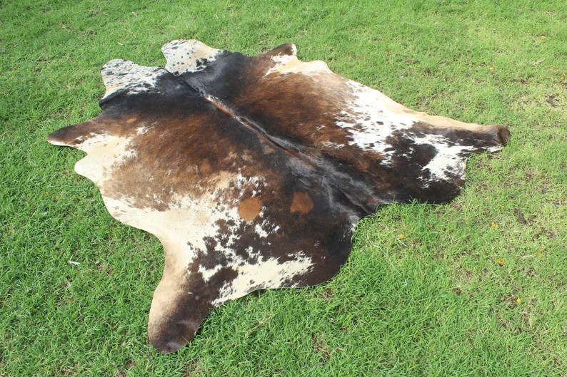Genuine Tricolor Cowhide Rug Brazilian Cowhide Rug Tricolor Cow Hide Area Rug Tricolor Hair on Hi... | Etsy (US)