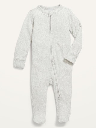 Unisex Sleep & Play Rib-Knit Footed One-Piece for Baby | Old Navy (US)
