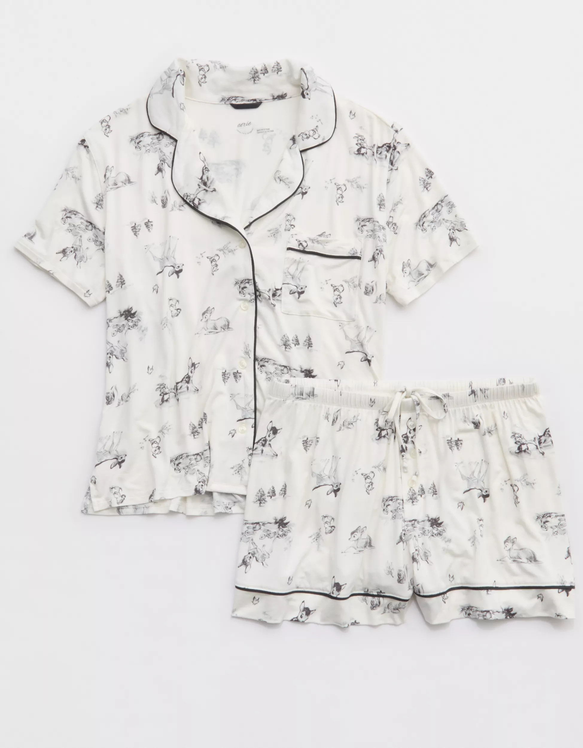 Aerie Real Soft® Disney Piping PJ Set | Aerie