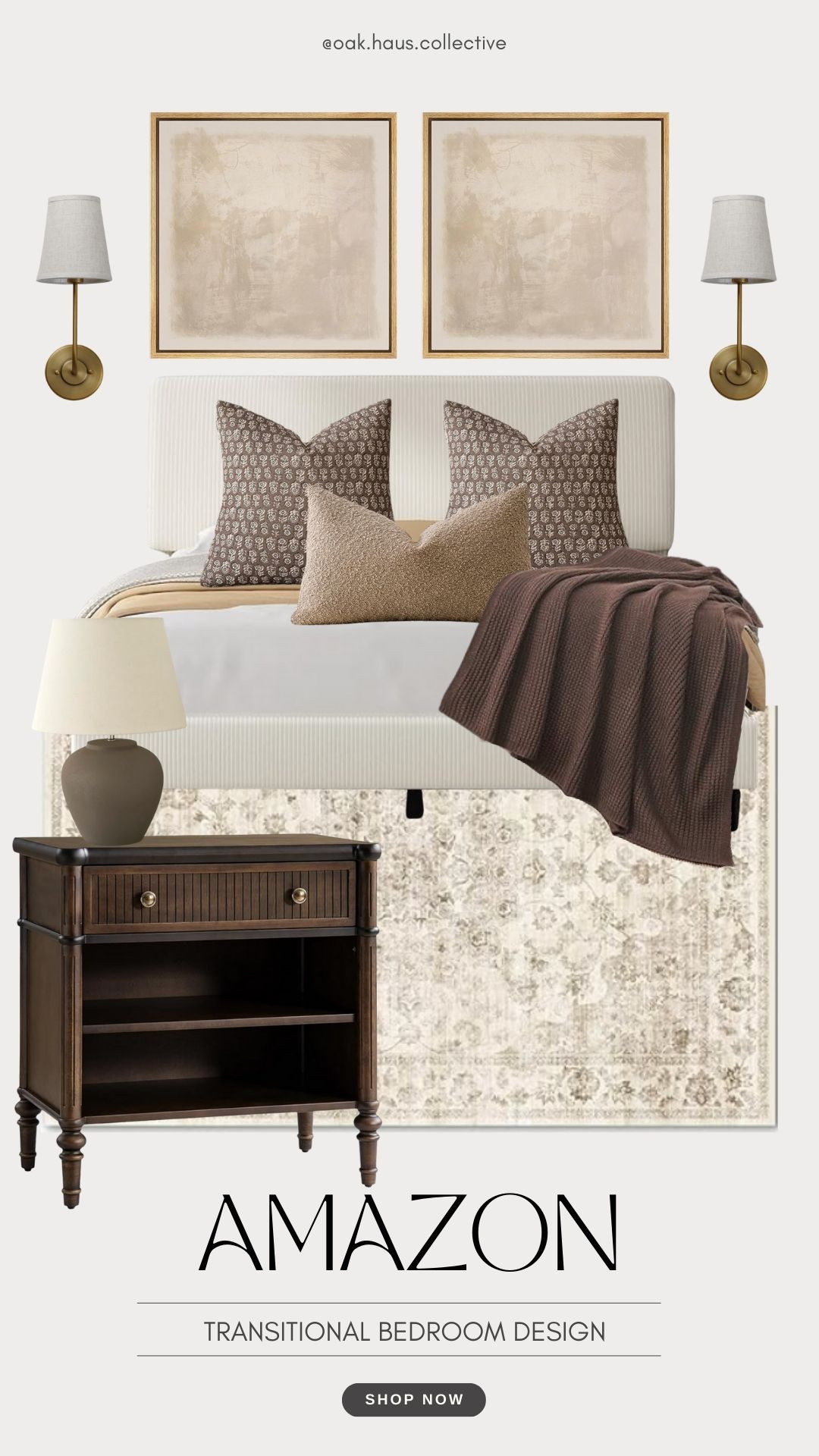 Amazon Transitional Bedroom Design #amazon #amazonhome #bedroom #bedroomdesign #transitional #homedesign #interiordesign #moodboard 

 #LTKHome #LTKStyleTip