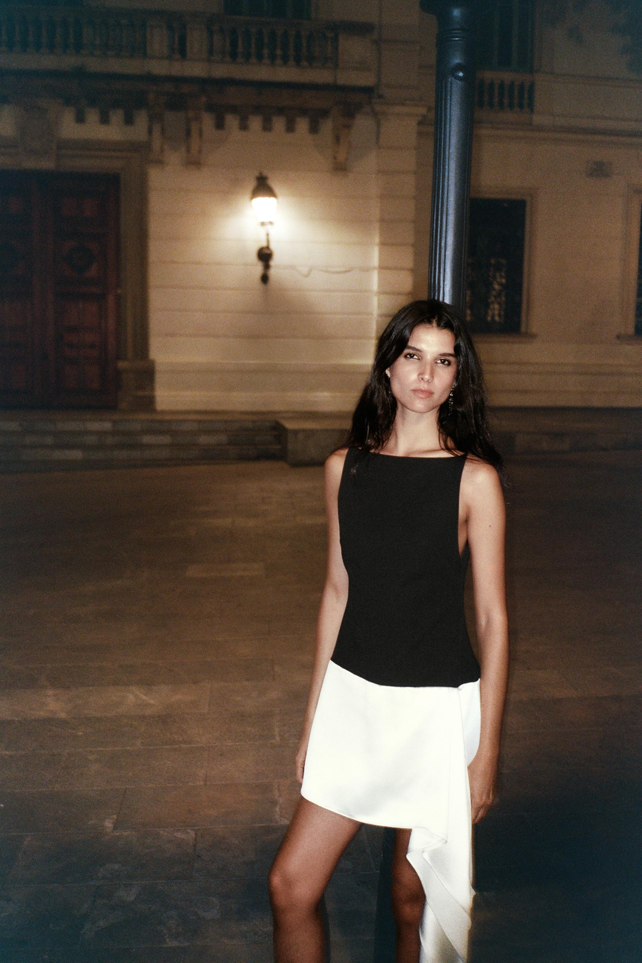 CONTRASTING SHORT DRESS | Zara US