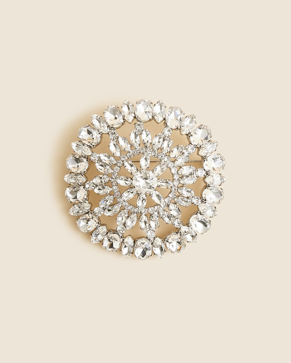 Round crystal brooch | J. Crew US