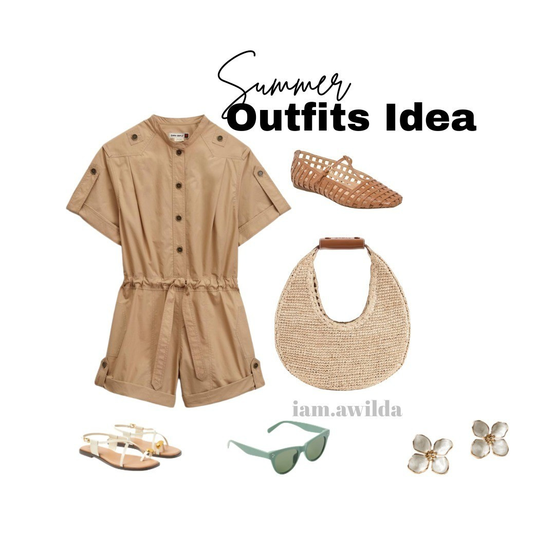 Summer outfit ideas #summer #summer outfit #romper #handbags #resortwear

