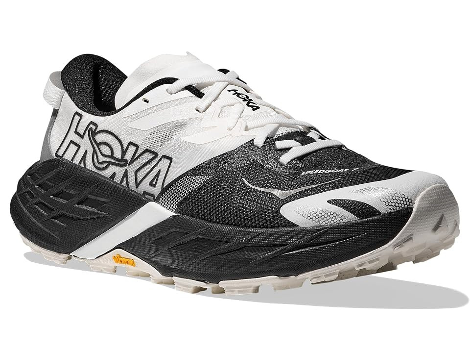 HOKA Speedgoat 7 men's trail running shoe in black and white