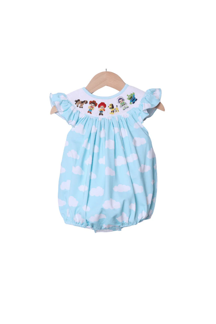 Smocked Cowboy and Friends Cloud Bishop Bubble | The Smocked Flamingo