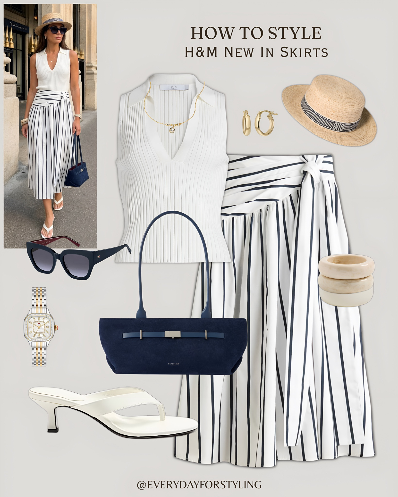 White ribbed vest, stripe wrap midi and a navy tote — crisp, clean and impossibly Parisian 🤍

H&M new in skirts 2026, H&M skirt outfits summer, blue baroque print skirt, stripe wrap midi skirt, how to style H&M skirts, H&M maxi skirt look, Mediterranean summer outfit, navy and white summer outfit, H&M fashion new arrivals, printed maxi skirt styling, wrap midi skirt outfit, chic H&M summer looks, elevated H&M outfits, affordable maxi skirts women, summer skirt outfit inspo 2026, quiet luxury skirt style, European summer skirt look, H&M finds worth buying, everydayforstyling

#HMNewInSkirts, #HMSummerSkirts2026, #PrintedMaxiSkirtStyle, #EuropeanSummerLooks, #AffordableChicSkirts​​​​​​​​​​​​​​​​



#LTKTravel #LTKootd #LTKSeasonal
