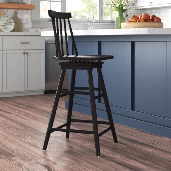 Abdoulaziz Swivel Solid Wood 26.3'' Counter Stool | Wayfair North America