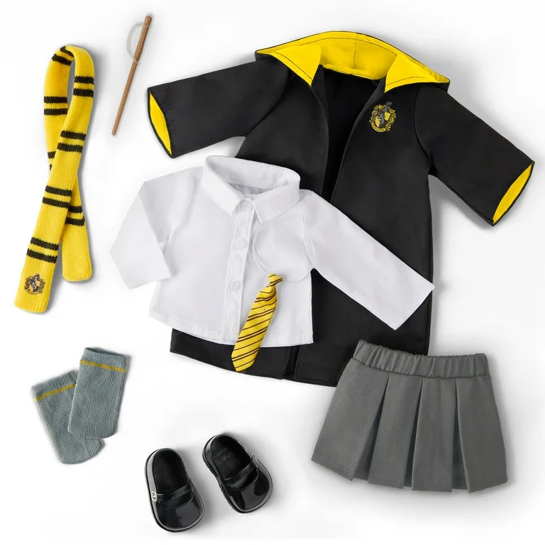 Harry Potter ™ Hufflepuff ™ School Uniform with Wand for 18-inch Dolls Toys Kids 5 Years + | Walmart (US)