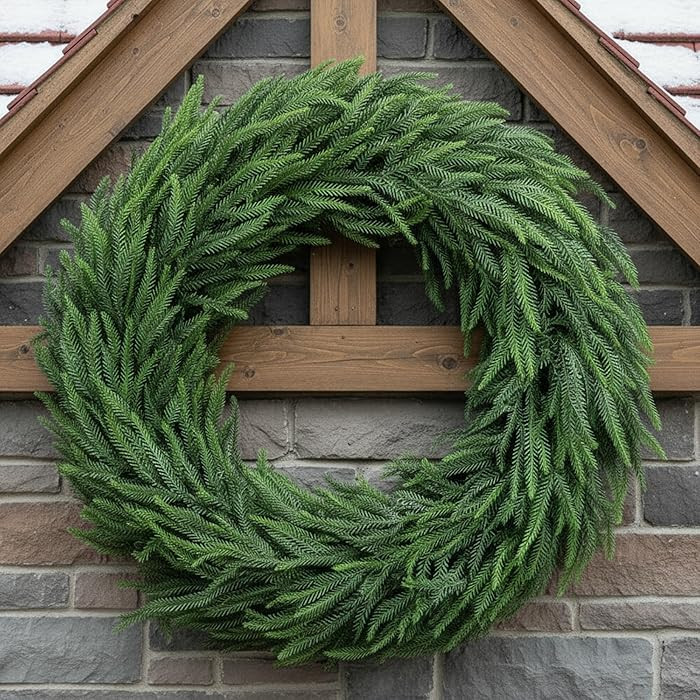 48" Christmas Wreath Artificial Large Wreath Christmas Decoration for Front Door Real Touch Artif... | Amazon (US)