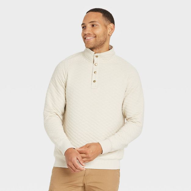 Men's 1/4 Front Snap Quilted Sweatshirt - Goodfellow & Co™ | Target