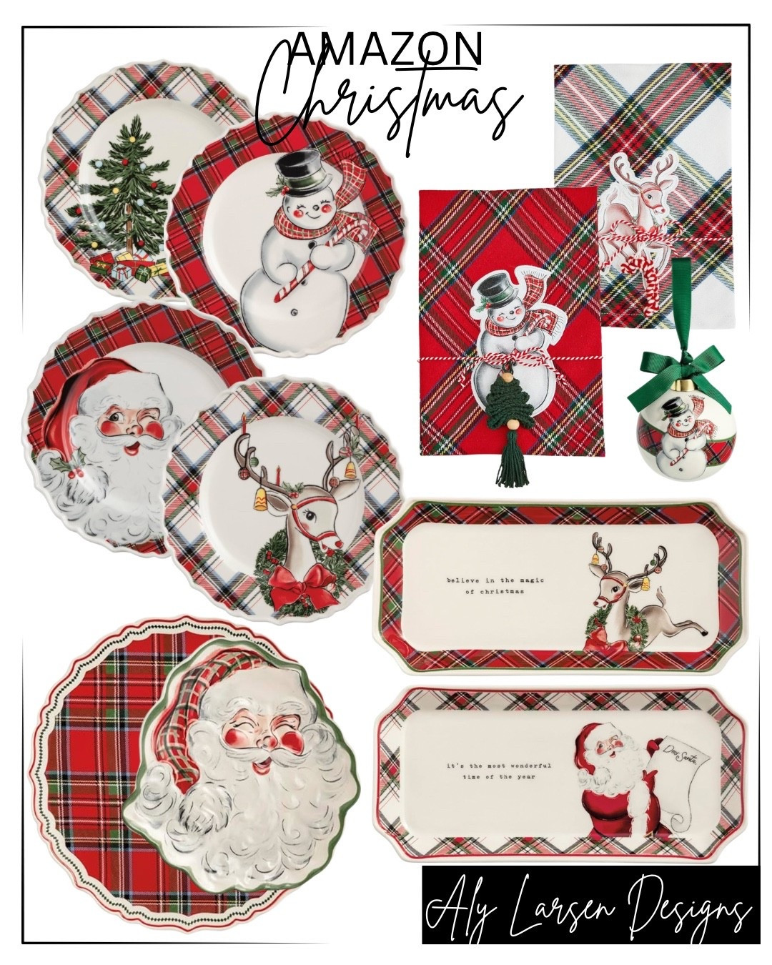 Tartan plaid Amazon Christmas finds! 
Christmas plates 
Mud Pie kitchen 

#LTKHome #LTKGiftGuide #LTKHoliday