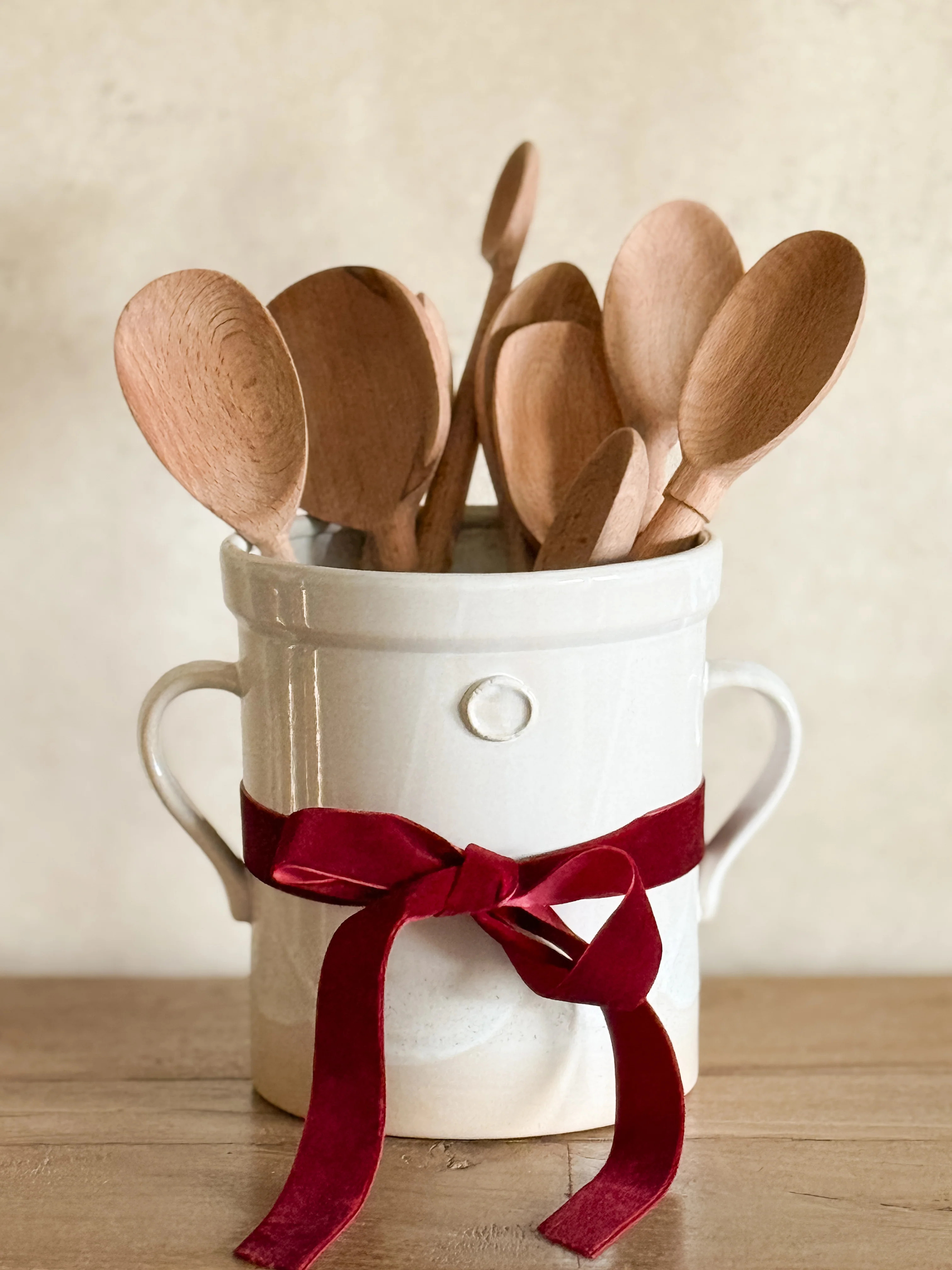 White Handthrown Crock | Cottage and Key