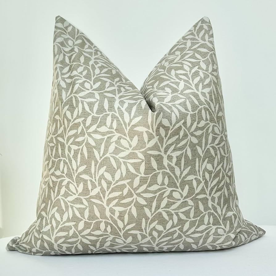 Decorative Floral Print Pillow Cover in Beige for Home Decor, Throw Pillow Cover, Indoor Outdoor,... | Amazon (US)