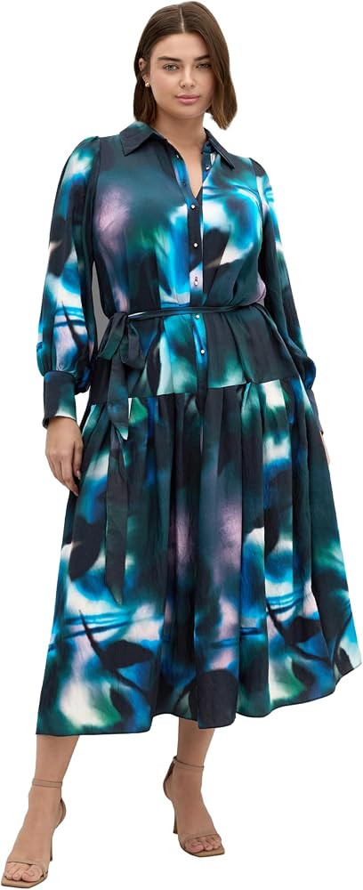 City Chic Women's Plus Size Dress - Haze Bloom Maxi | Amazon (US)