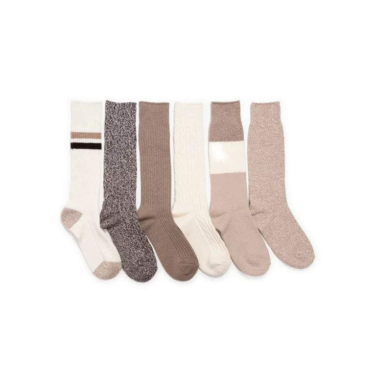 Muk Luks Women's Mid-Calf Tall Boot Socks, 6-Pack | Walmart (US)