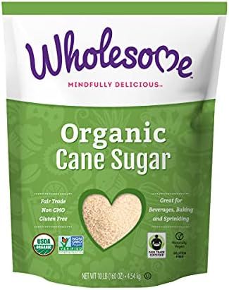 Wholesome Organic Cane Sugar, Fair Trade, Non GMO & Gluten Free, 10 Pound (Pack of 1) - Packaging Ma | Amazon (US)
