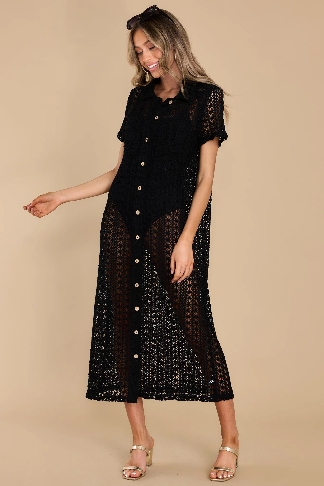 Sail The Seas Black Cover Up | Red Dress 