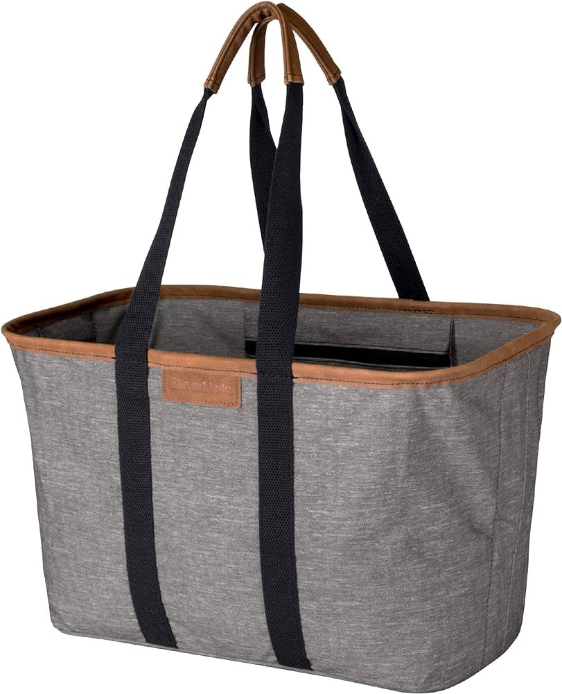 CleverMade 30L SnapBasket LUXE - Reusable Collapsible Durable Grocery Shopping Bag - Heavy Duty L... | Amazon (US)