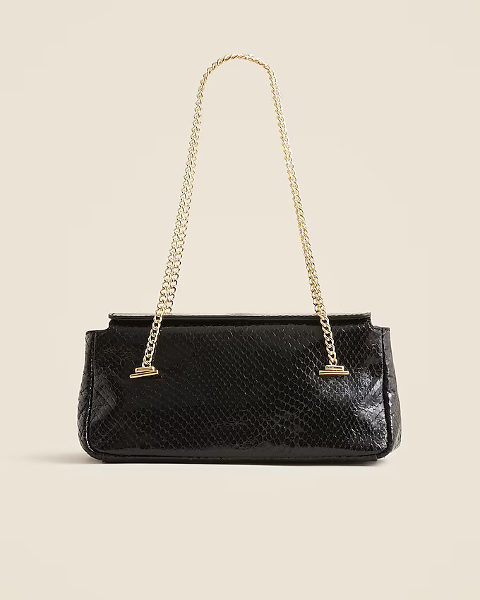 Chain-strap bag in snake-embossed leather | J. Crew US