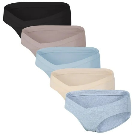 INNERSY Women s Maternity Underwear Under the Bump Cotton Panties Postpartum 5-Pack (L Basics) | Walmart (US)