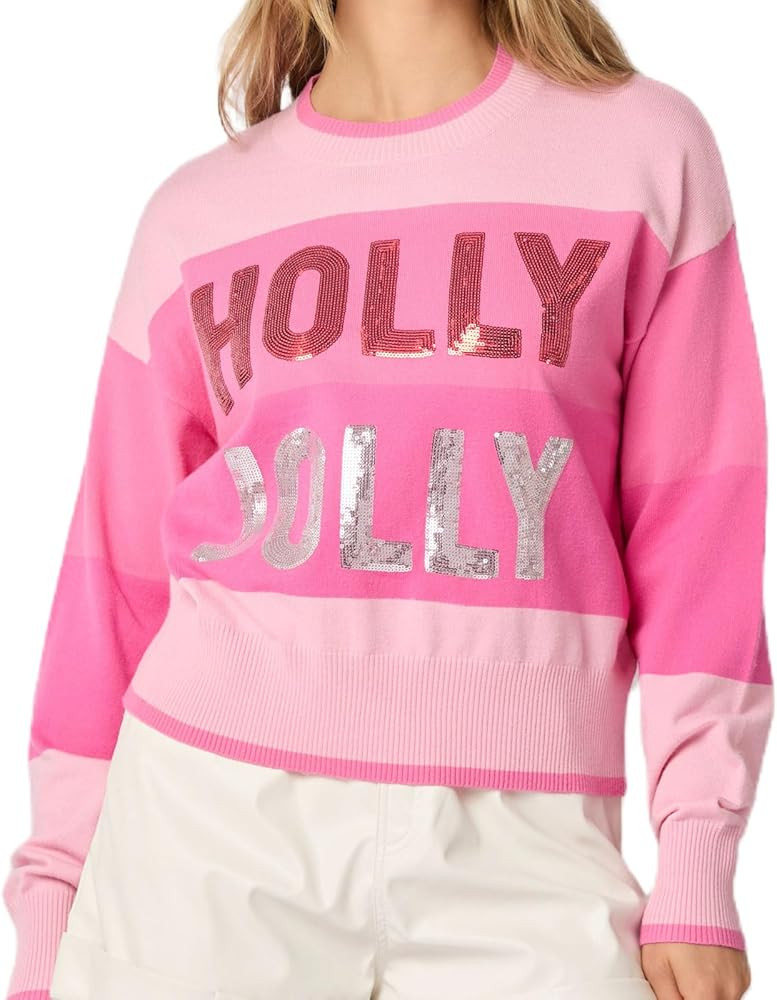 Sequin Christmas Sweater for Women Color Block Christmas Sweater Merry Holiday Knitted Pullover T... | Amazon (US)