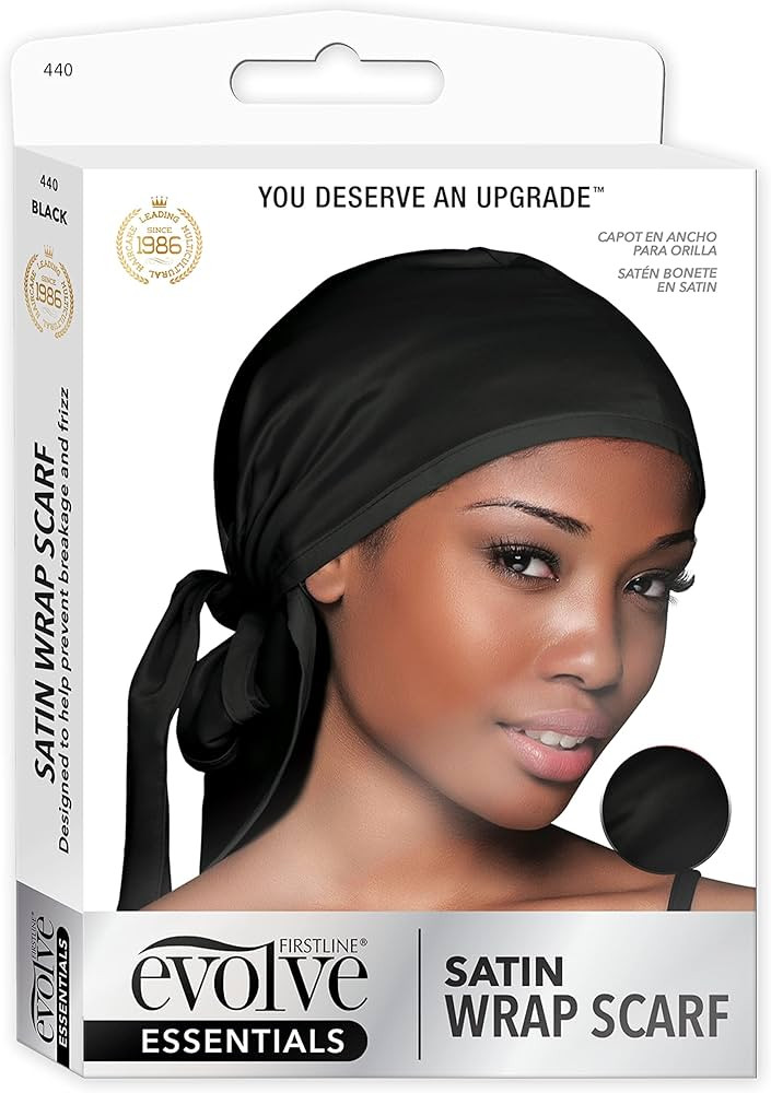 Evolve Satin Wrap Scarf, Black | Amazon (US)