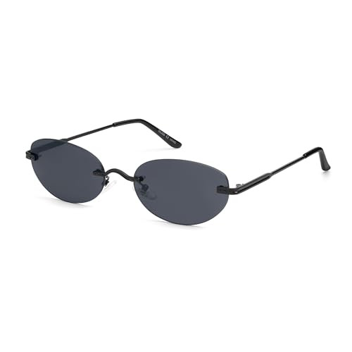 Amazon.com: SOJOS Retro Small Oval Sunglasses Womens Trendy Rimless Sun Glasses Vintage Narrow Sh... | Amazon (US)
