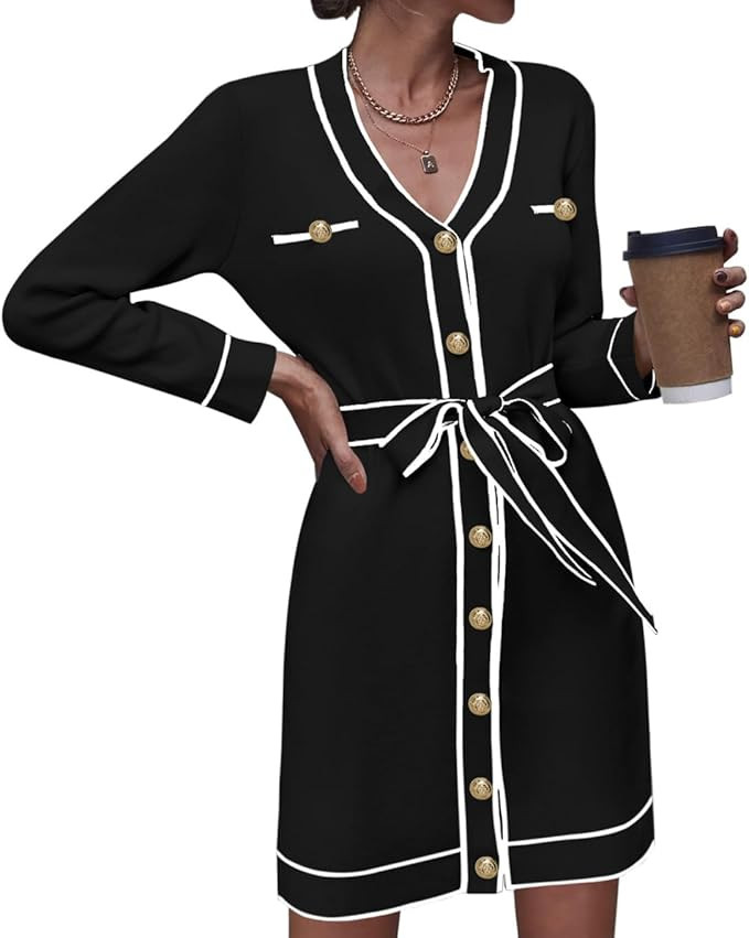 Pink Queen Sweater Mini Dress Cardiagns | Amazon (US)