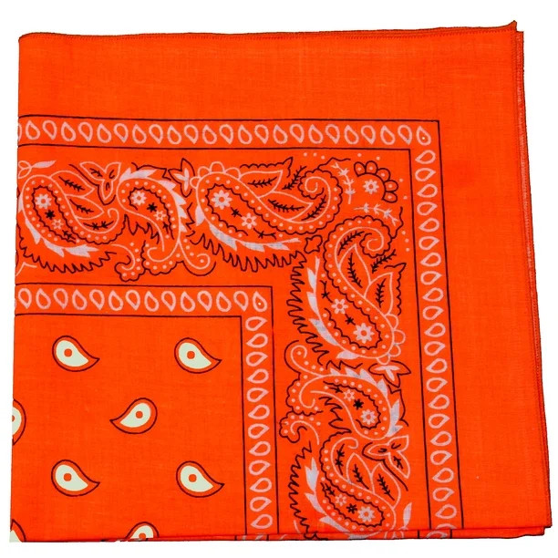 Pack of 3 Paisley Cotton Bandana - 22 inches (Neon Orange) - Walmart.com | Walmart (US)