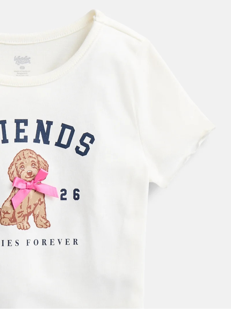 Wonder Nation Toddler Girls Graphic Tee with Short Sleeves, Sizes 18M-5T | Walmart (US)