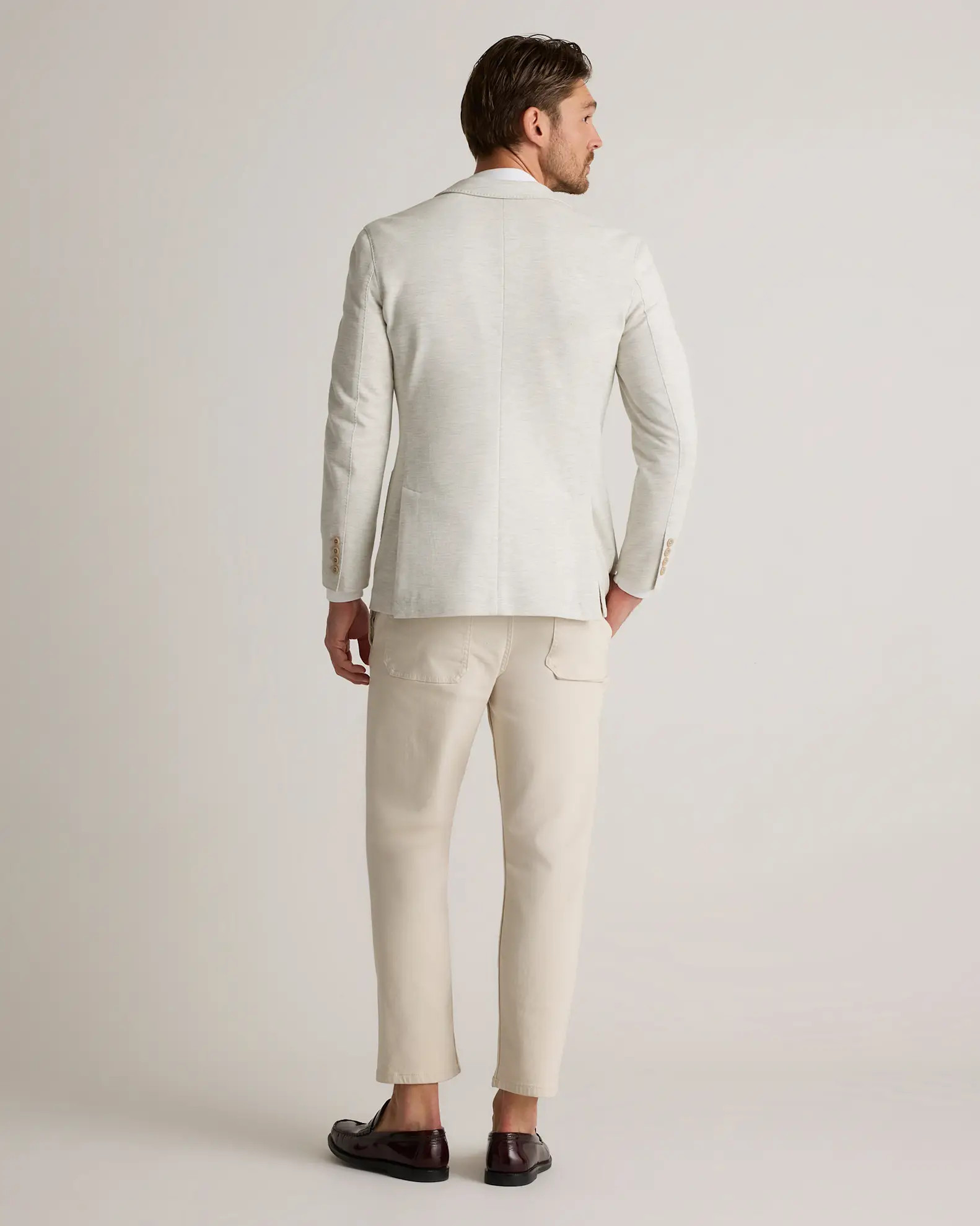 Cotton Pique Blazer in Heather White | Quince