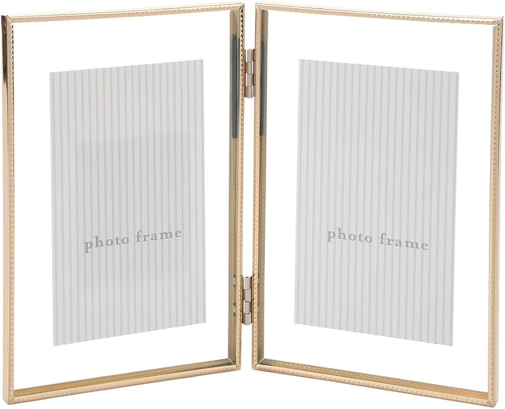 Gold 4x 6'' Double Floating Frame, For Photo Sizes (2 x3'' 3.5x 5'' up to 4x6'' ), Beautiful Meta... | Amazon (US)