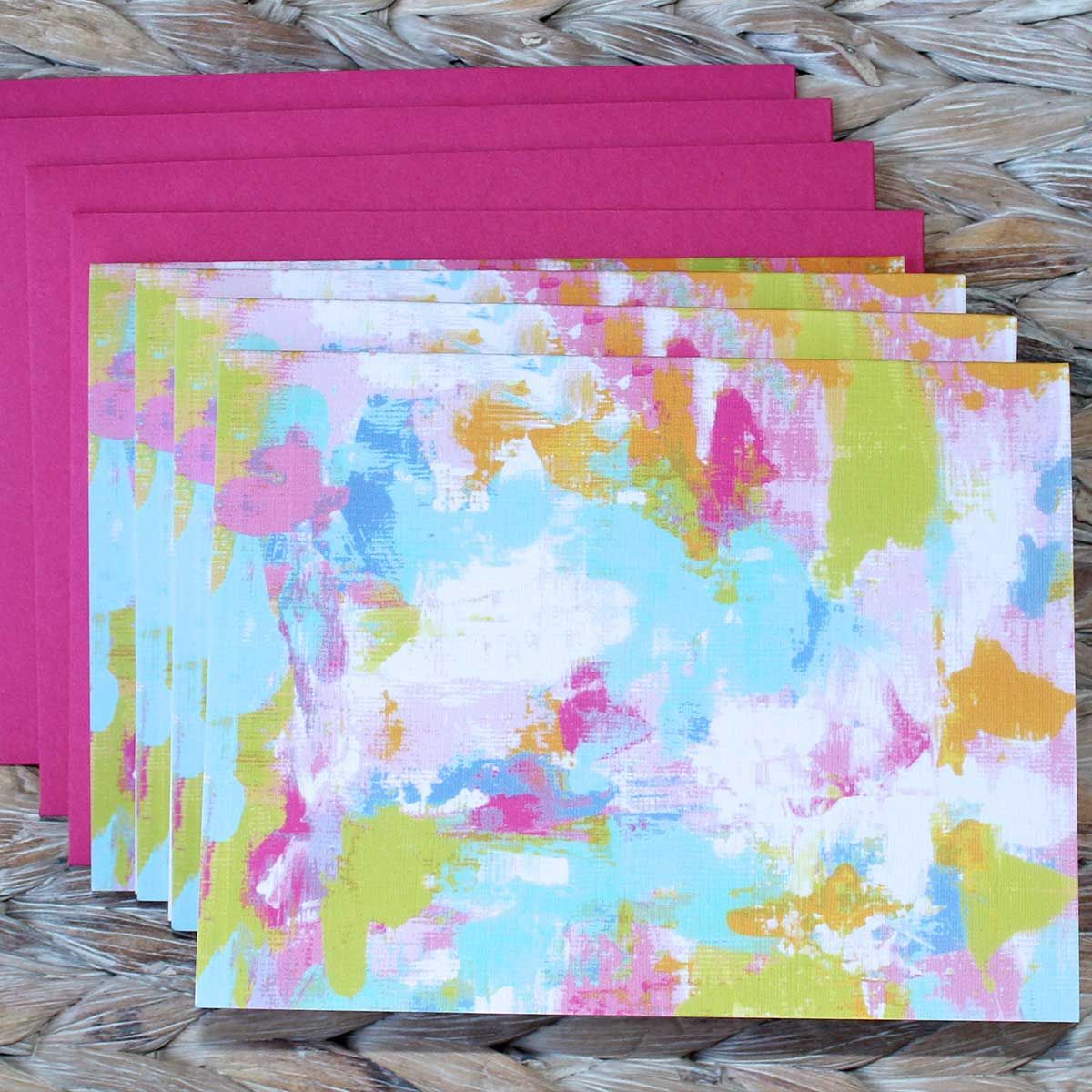 Tropical Colors Abstract Art Notecard Set | Lemondaisy Design | Lemondaisy Design
